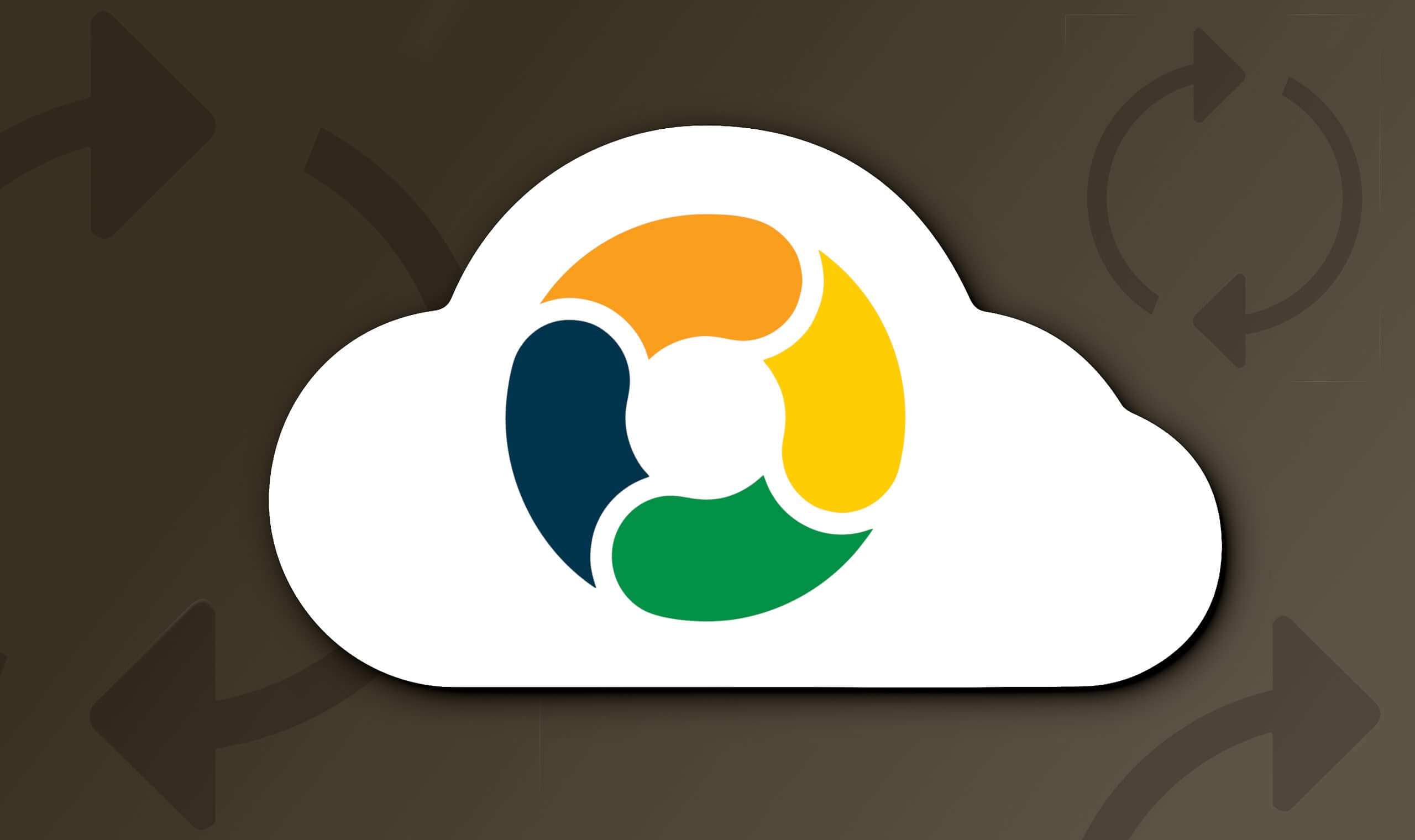 the Terraso logo in a cloud with green update loops in the background