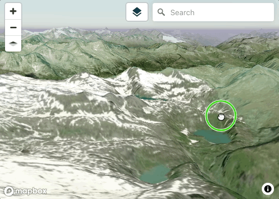 a user right-clicks and drags to rotate the map perspective around a point in Terraso Story Maps