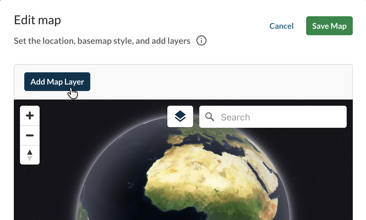 a button says "Add Map Layer"